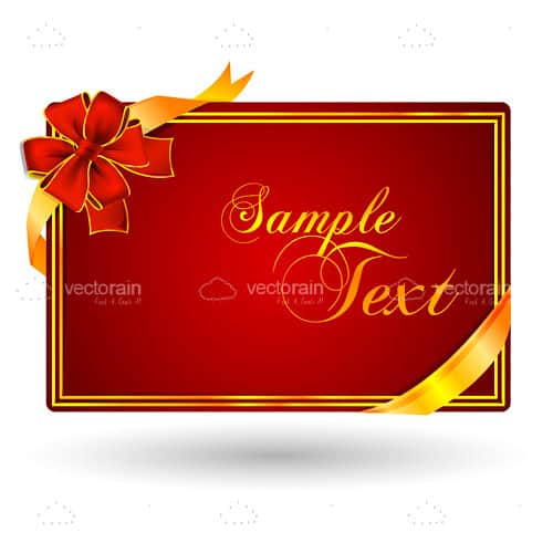 Fancy Card Design in Red and Gold with Sample Text